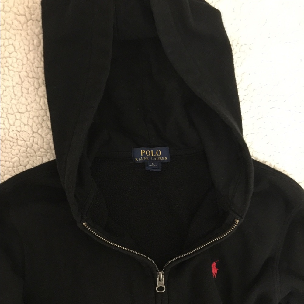 Black Polo Zipped Hoodie